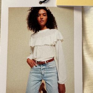 Nation LTD White Ruffle Top